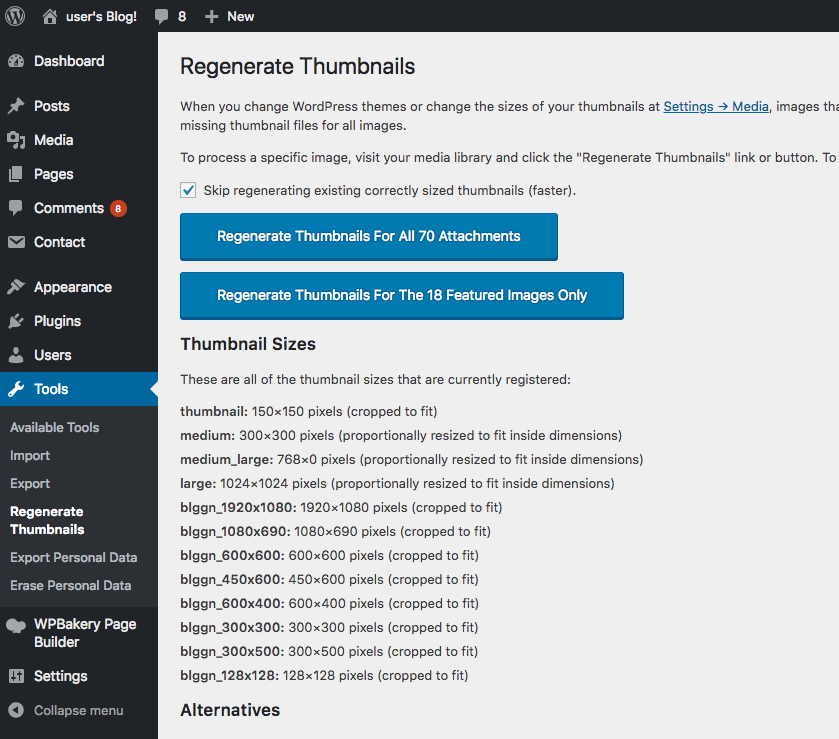 Bloggin' - Regenerate Thumbnails - Documentation